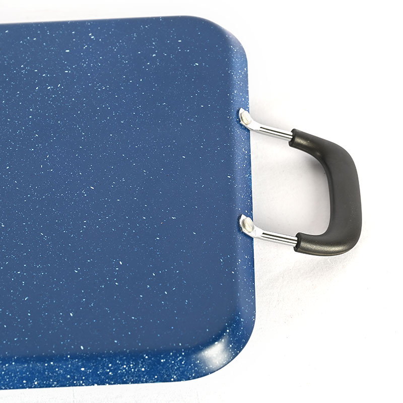 Utensilios de cocina rectangulares de mármol con mango de metal