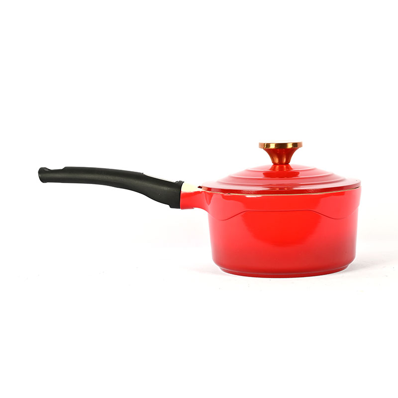 Juego de cocina de cerámica roja Muerto de cocina fundido con tapa