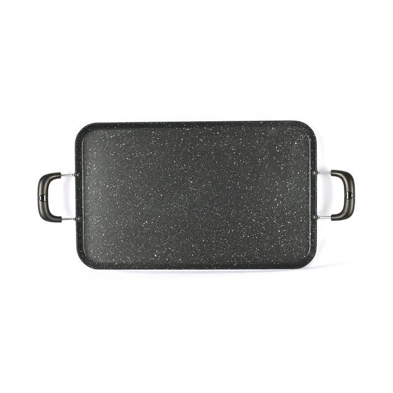Utensilios de cocina rectangulares de mármol con mango de metal