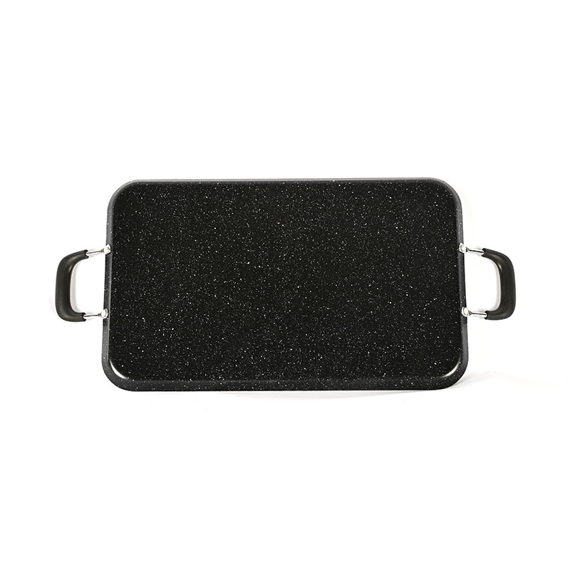 Utensilios de cocina rectangulares de mármol con mango de metal