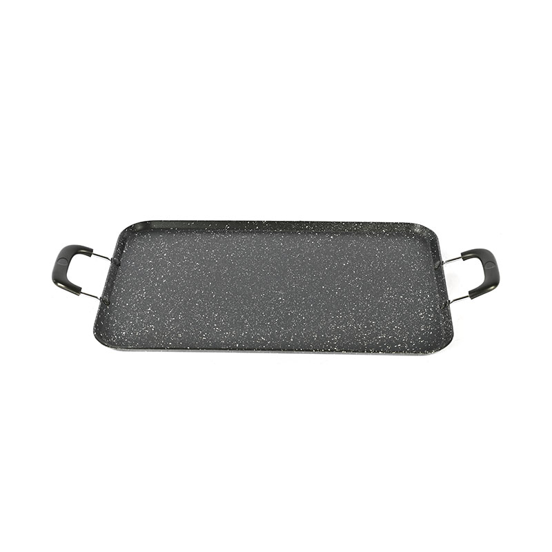Utensilios de cocina rectangulares de mármol con mango de metal