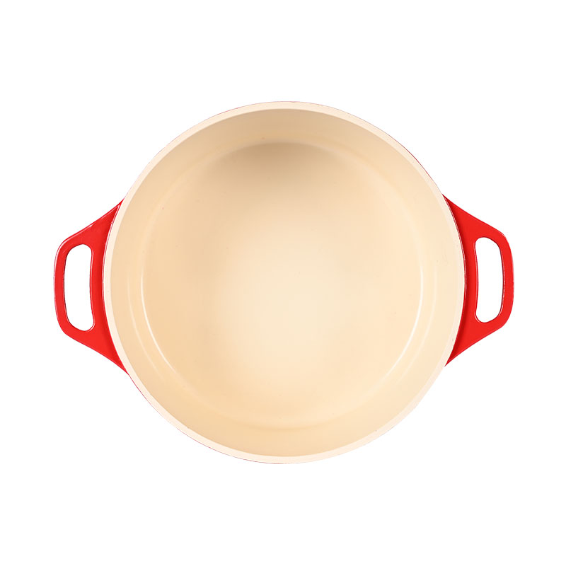 Juego de cocina de cerámica roja Muerto de cocina fundido con tapa