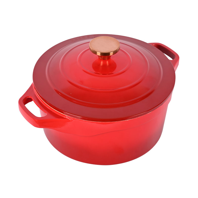 Juego de cocina de cerámica roja Muerto de cocina fundido con tapa