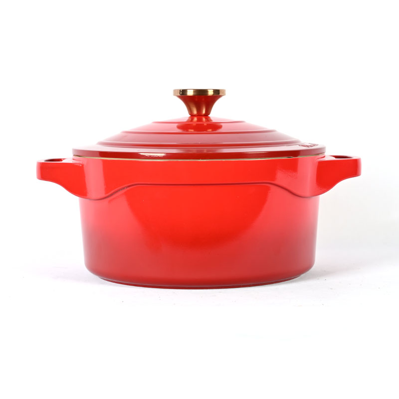 Juego de cocina de cerámica roja Muerto de cocina fundido con tapa