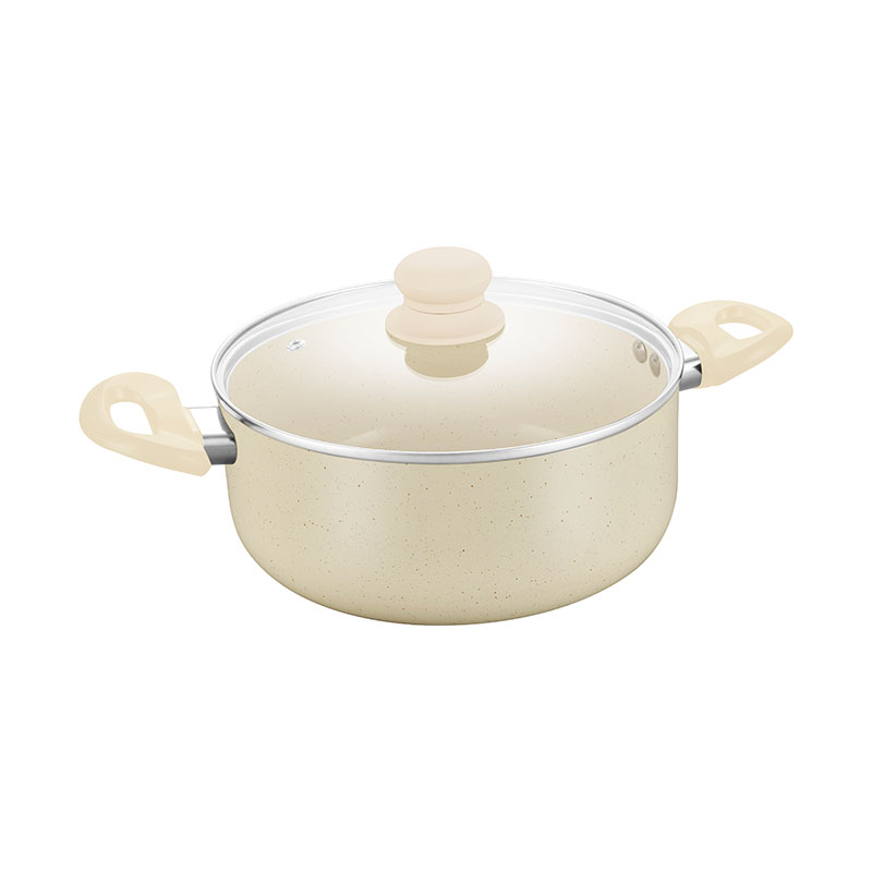 Beige Set Pot como utensilios de cocina presionados con manija desmontable