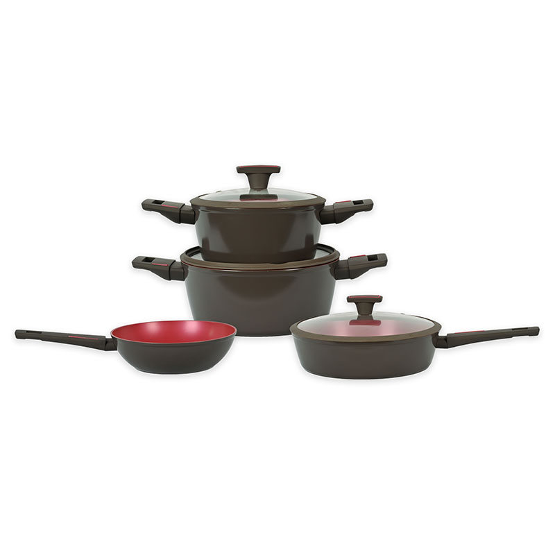 Telamon nueva llegada Onyx Gray Forged Cebating Cookware Cocina Juego de utensilios