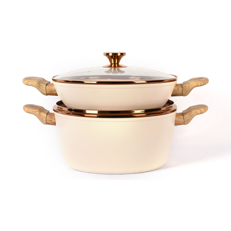 Telamon beige utensilios de cocina con accesorios de borde dorado