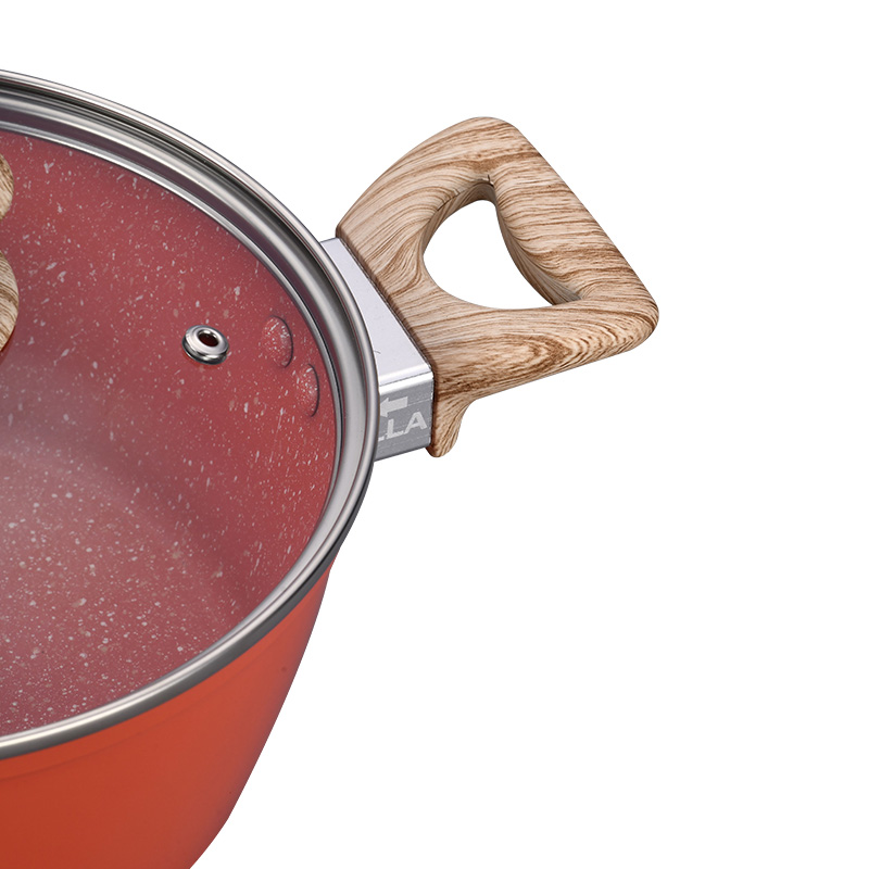 Telamon Tangerine Marble Coating Cookware de coches de cocina