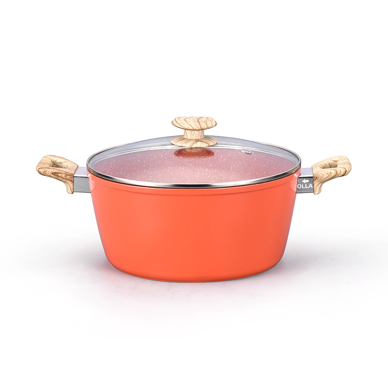 Telamon Tangerine Marble Coating Cookware de coches de cocina