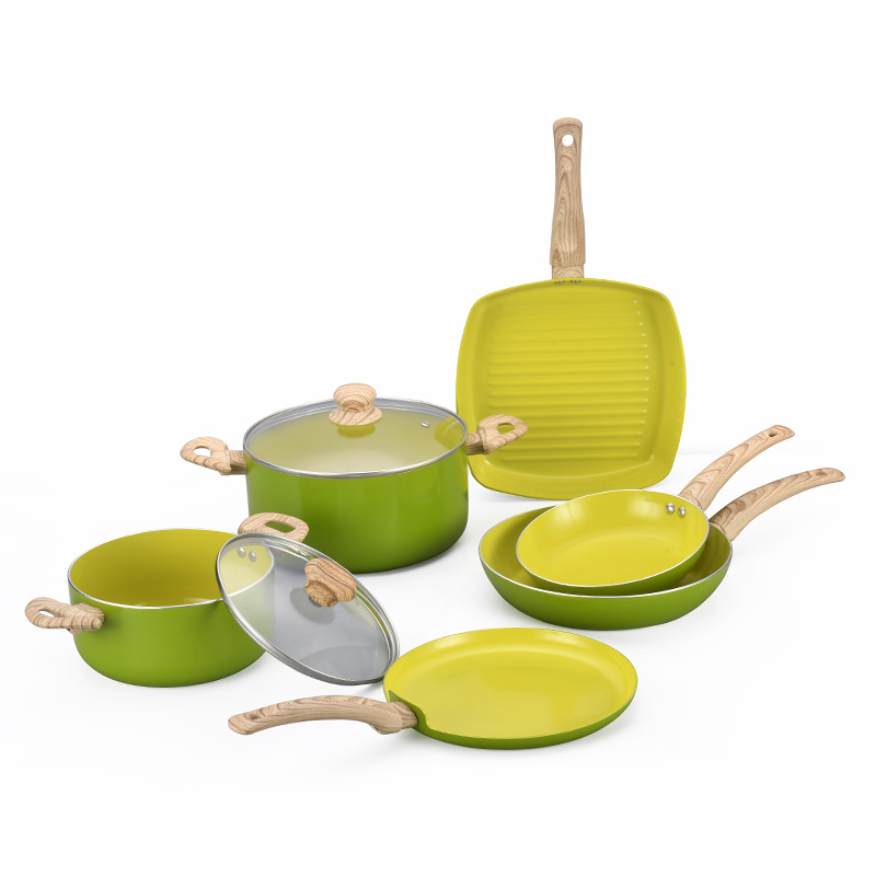 Telamon nuevo juego de utensilios de cocina antiadherentes de oliva verde oliva